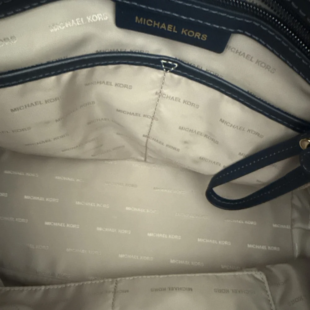 Michael Kors Mott Medium Tote Leather Admiral Blue Shoulder Bag